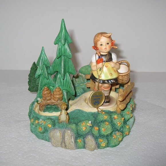 Goebel Hummel Scape SUMMER STROLL 924-D w/SISTER #98 2/0 60 Yr Hummel Limited Ed